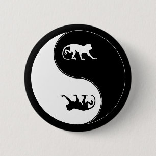 Yin Yang Pavian Button