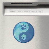 Yin Yang Paw Blue Magnet (In Situ (Geschirrspüler))