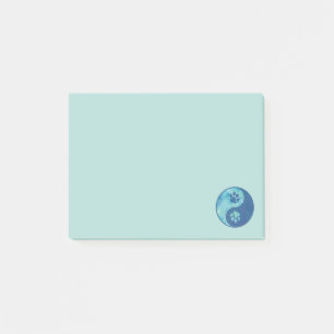 Yin Yang Paw Blue Post-it Klebezettel