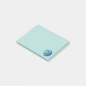 Yin Yang Paw Blue Post-it Klebezettel (angewinkelt)