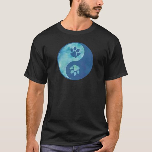 Yin Yang Paw Blue T-Shirt (Vorderseite)