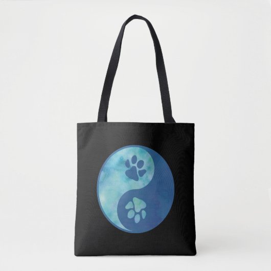 Yin Yang Paw Blue Tasche (Vorderseite)