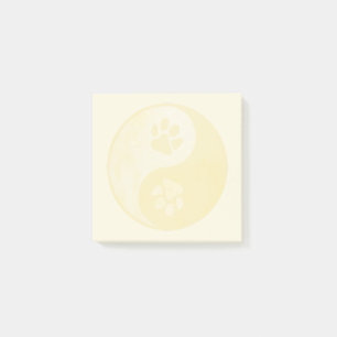 Yin Yang Paw Gold Post-it Klebezettel