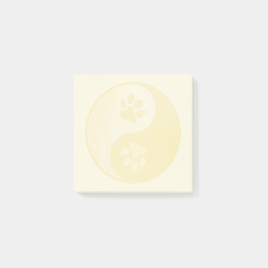 Yin Yang Paw Gold Post-it Klebezettel (Vorderseite)