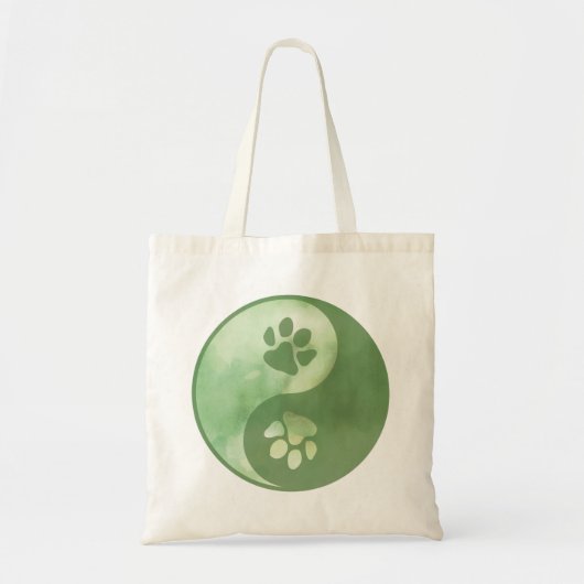 Yin Yang Paw Green Tragetasche (Vorne)