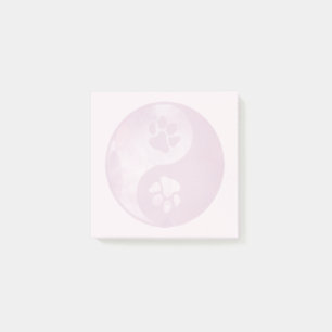 Yin Yang Paw Pink Post-it Klebezettel