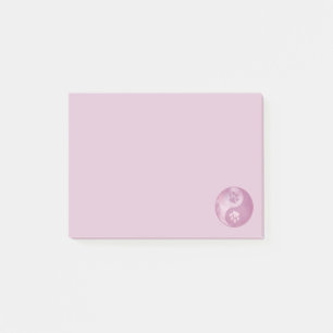 Yin Yang Paw Pink Post-it Klebezettel