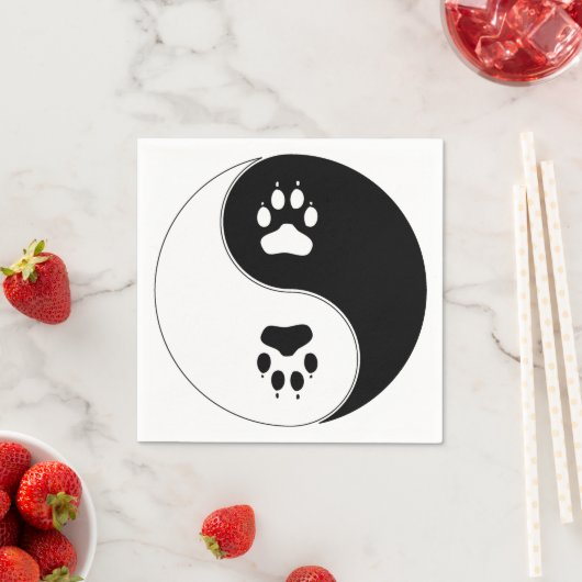 Yin Yang Paw Print Serviette (Beispiel)