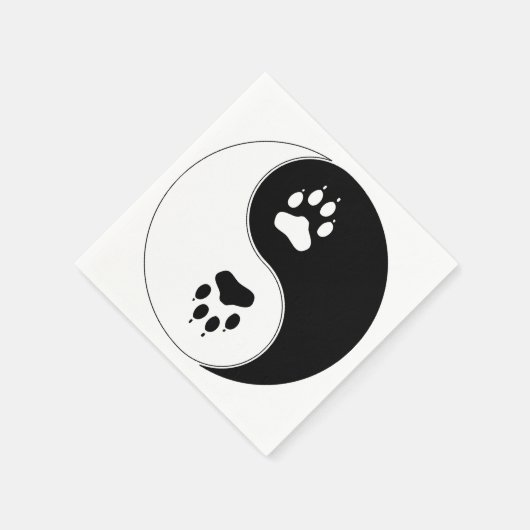 Yin Yang Paw Print Serviette (Ecke)