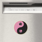 Yin Yang Paws Pink Magnet (In Situ (Geschirrspüler))