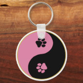 Yin Yang Paws Pink Schlüsselanhänger (Vorderseite)