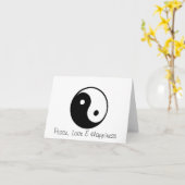 Yin Yang Peace Love and Happiness greeting card Karte (Gelbe Blume)