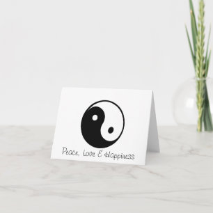 Yin Yang Peace Love and Happiness greeting card Karte