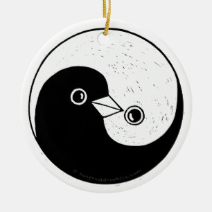 Yin Yang Peace Taube Weihnachtsdekoration Keramik Ornament