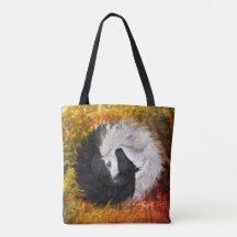 Yin Yang Pferdesommer-Fall 2 versah Tasche mit