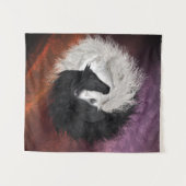 Yin Yang Pferdetapisserie Wandteppich (Vorderseite (Horizontal))