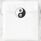 Yin Yang Pfote Klassischer Rund Sticker (Tasche)