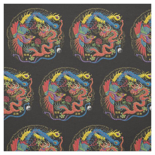 Yin Yang Phoenix und Drache-Gewebe Stoff (Muster)