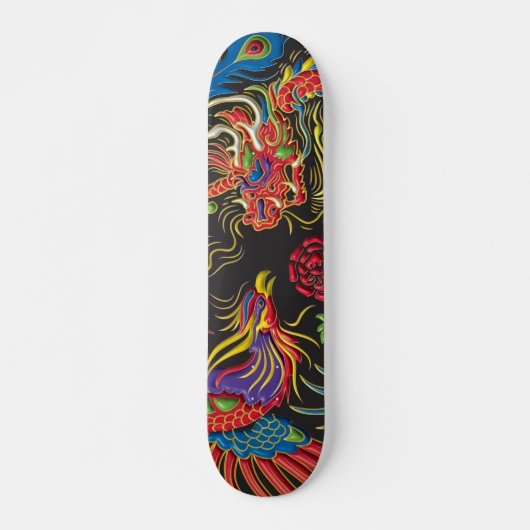 Yin Yang Phoenix und Dragon Skateboard Deck (Vorne)