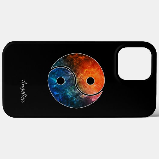 Yin Yang Phone Case mit Ihrem Namen oder Initial(e (Rückseite (Horizontal))