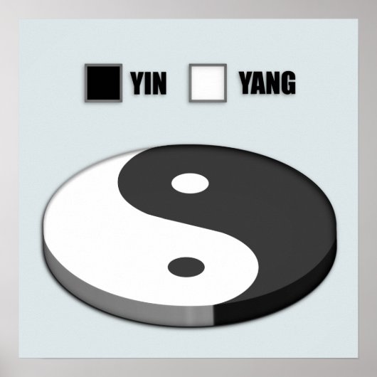 Yin Yang Pie Chart Poster (Vorne)