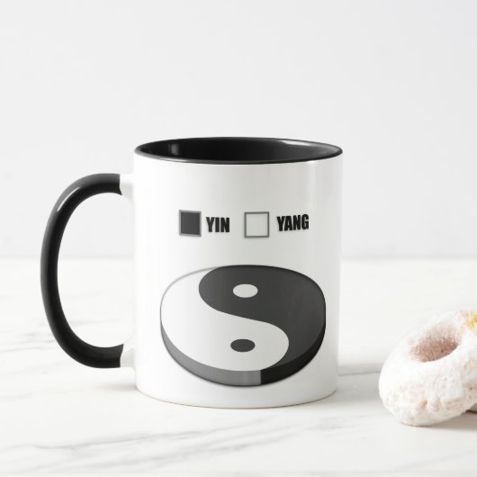 Yin Yang Pie Chart Tasse (Mit Donut)