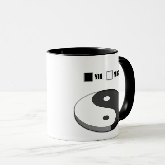 Yin Yang Pie Chart Tasse (VorderseiteRechts)