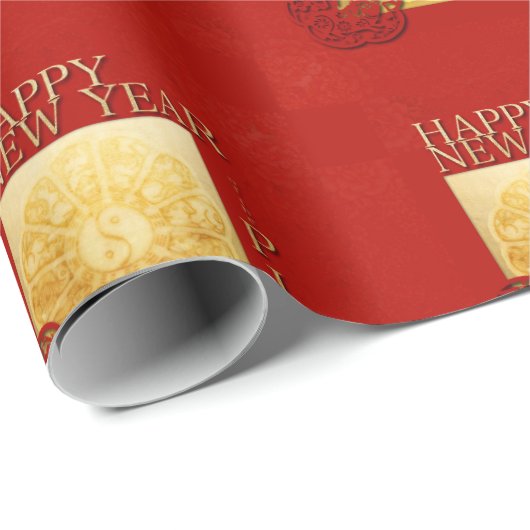 Yin Yang Pig Papercut Chinese Year 2019 Wrapping P Geschenkpapier (Rolleneckpunkt)