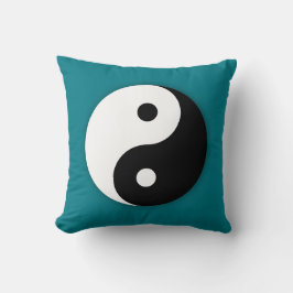 Yin Yang Pillow - Tee mit Schwarz Kissen