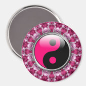 Yin Yang Pink Hearts Magnet (Vorderseite/Rückseite)