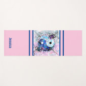 Yin Yang Pink Monogramm Yogamatte (Vorderseite (Horizontal))