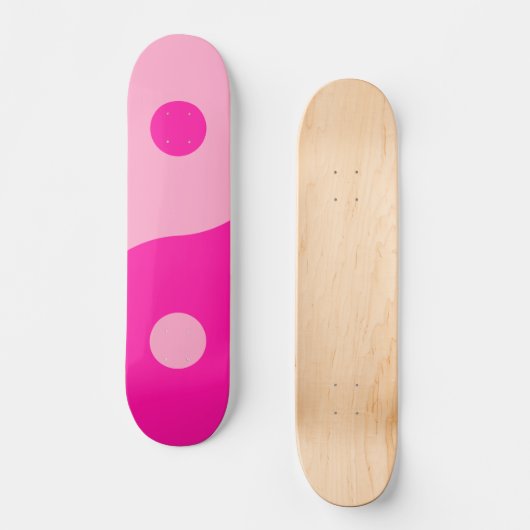 Yin Yang Pink Skateboard (Vorderseite)