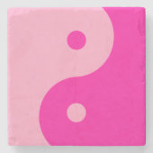 Yin Yang Pink Steinuntersetzer (Vorderseite)