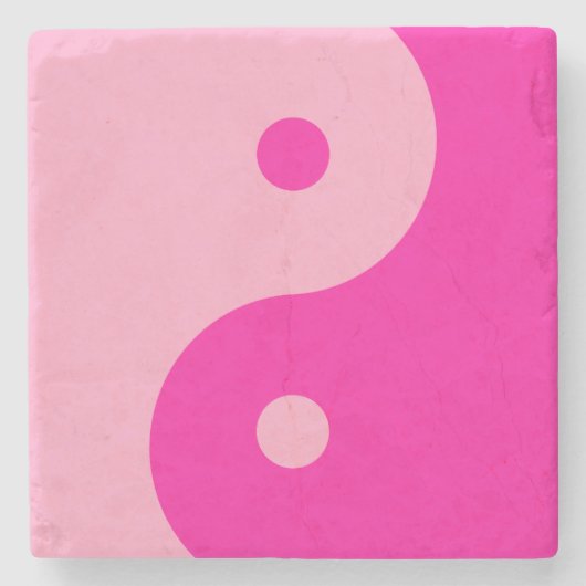 Yin Yang Pink Steinuntersetzer (Vorderseite)