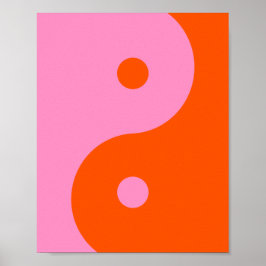 Yin Yang Pink und Orange Poster