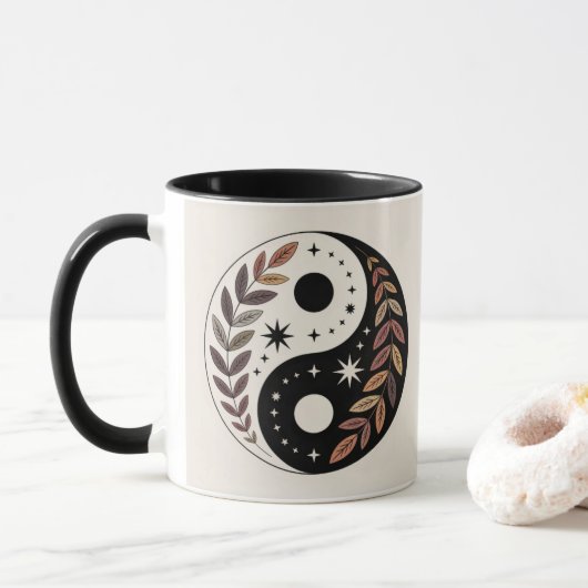 Yin Yang Plant Stars Meditation Mug Tasse (Mit Donut)