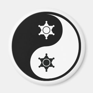 Yin Yang Polizei arbeitet Magnet