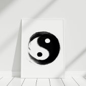 Yin Yang Poster handgemalt, schwarz und weiß