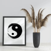 Yin Yang Poster handgemalt, schwarz und weiß