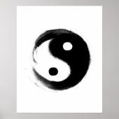 Yin Yang Poster handgemalt, schwarz und weiß (Vorne)
