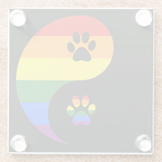 Yin-yang Pride Glasuntersetzer (Rückseite)