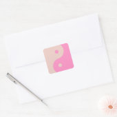Yin Yang Print Peach and Pink Preppy Minimalismus Quadratischer Aufkleber (Umschlag)