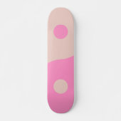 Yin Yang Print Peach and Pink Preppy Minimalismus Skateboard (Vorne)
