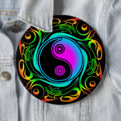 Yin Yang Psychedelic Rainbow Tattoo Button (Beispiel)