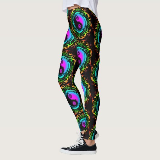 Yin Yang Psychedelic Rainbow Tattoo Leggings (Links)