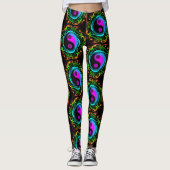 Yin Yang Psychedelic Rainbow Tattoo Leggings (Vorderseite)