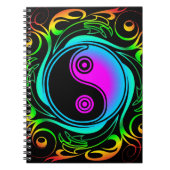 Yin Yang Psychedelic Rainbow Tattoo Notizblock (Vorderseite)
