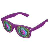 Yin Yang Psychedelic Rainbow Tattoo Partybrille (Schrägansicht)