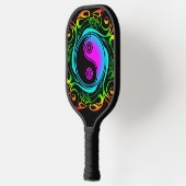 Yin Yang Psychedelic Rainbow Tattoo Pickleball Schläger (Links)