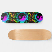 Yin Yang Psychedelic Rainbow Tattoo Skateboard (Horizontal)